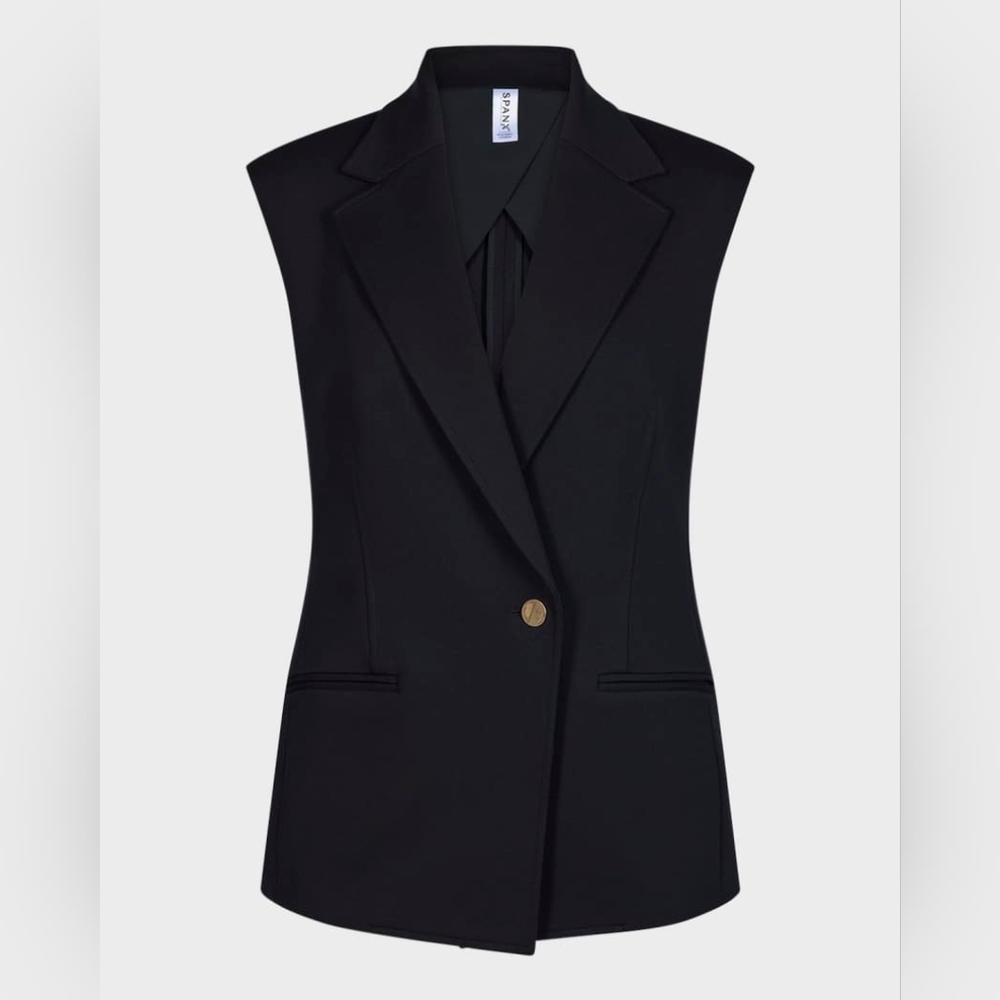 Spanx Perfect ponte vest dress minimalist preppy black sz XS